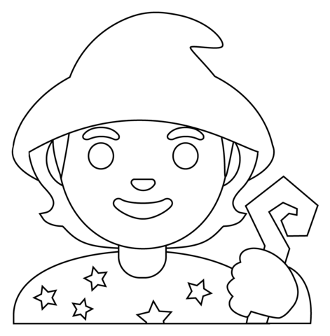 Mage Emoji Coloring Page